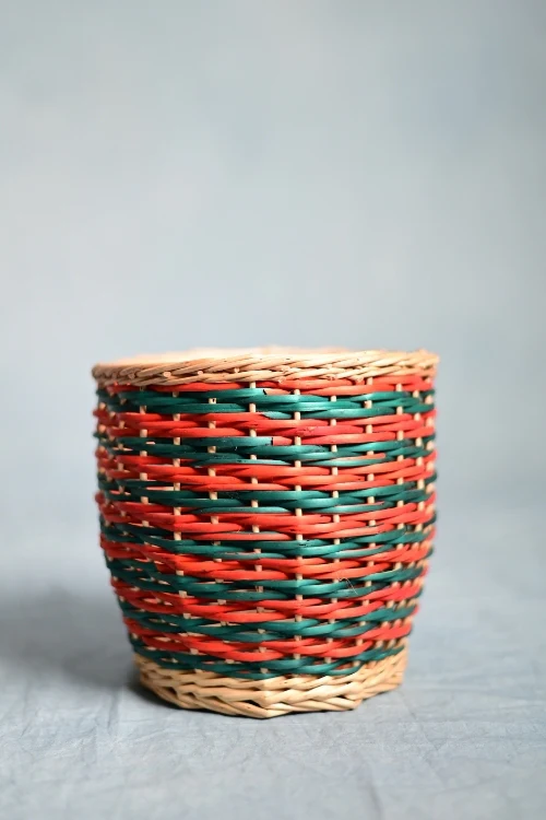 Kadam Haat Wicker Table Planter - Multicolour - Image 5