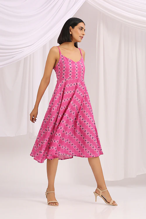 Okhai 'Wildest Dream' Pure Cotton Ikkat Dress - Image 4