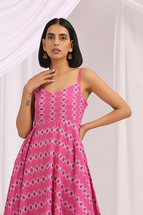 Okhai 'Wildest Dream' Pure Cotton Ikkat Dress - Image 5