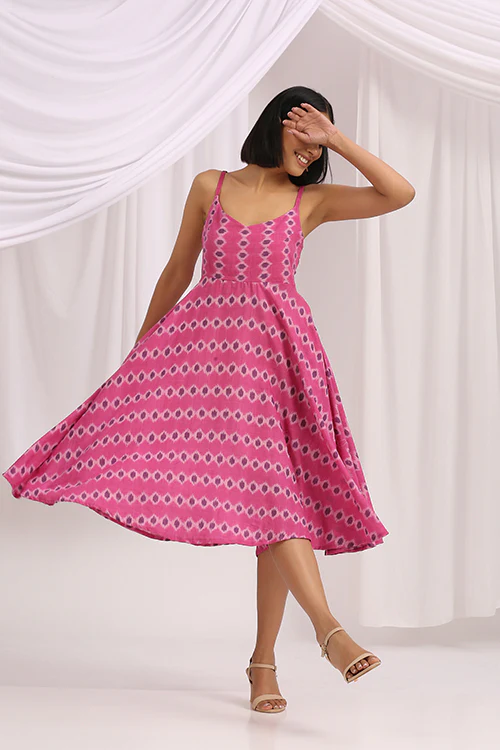 Okhai 'Wildest Dream' Pure Cotton Ikkat Dress - Image 7