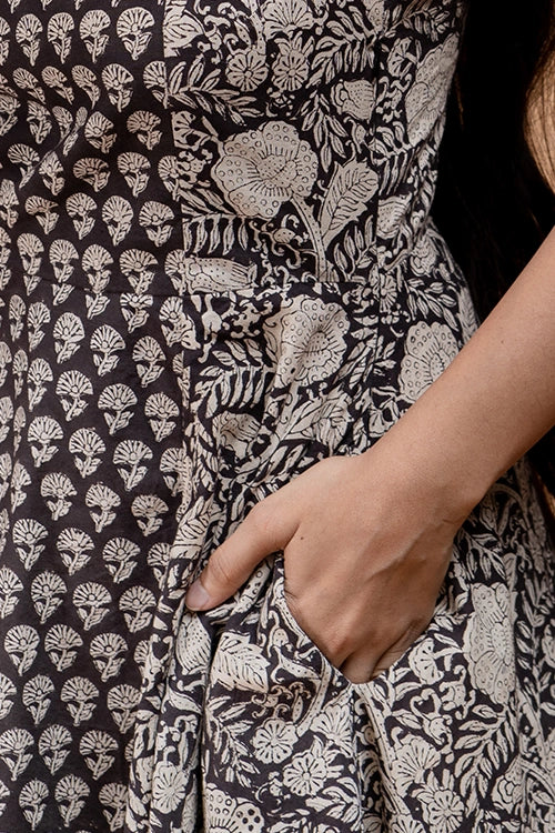 Okhai "Windchimes" Handblock Printed Pure Cotton Crossback Dress - Image 6