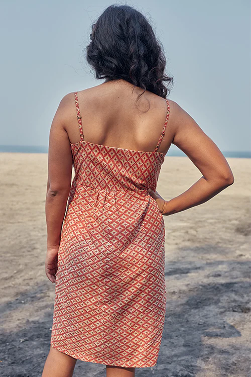 Okhai 'Wonder' Hand Block Printed Pure Cotton Sleeveless Dress - Image 3