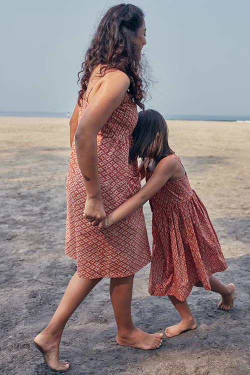 Okhai 'Wonder' Hand Block Printed Pure Cotton Sleeveless Dress - Image 5