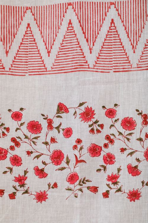 Sooti Syahi Zig Zag Ruby Crush Hand Block Printed Window Curtain - Image 5